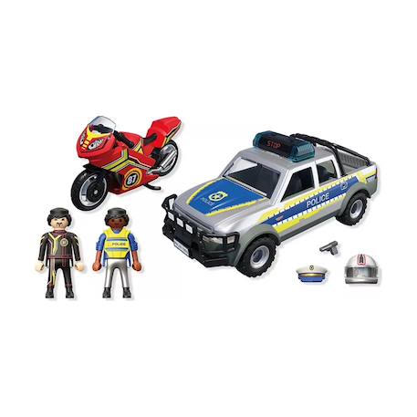 Pick-up de police avec moto et 2 personnages 71875 Multicolore 1 - vertbaudet enfant 
