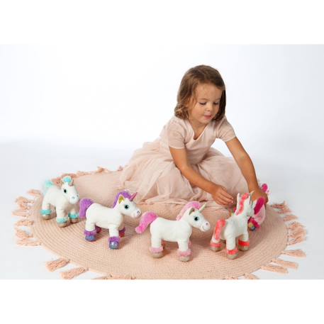 Peluche - peluche lica bella sonore, blanche et rose 22 cm Rose 3 - vertbaudet enfant 