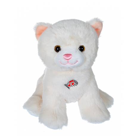 Peluche - dogz & kats sonores 18 cm - chat Blanc 1 - vertbaudet enfant 