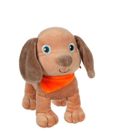 Peluche chiot  - fun puppies sonores, marron clair foulard orange Orange 3 - vertbaudet enfant 