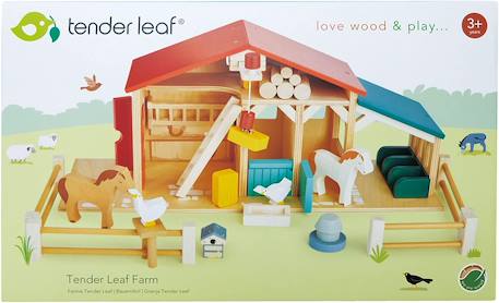 La Ferme en bois avec animaux Beige, rouge, bleu 2 - vertbaudet enfant 