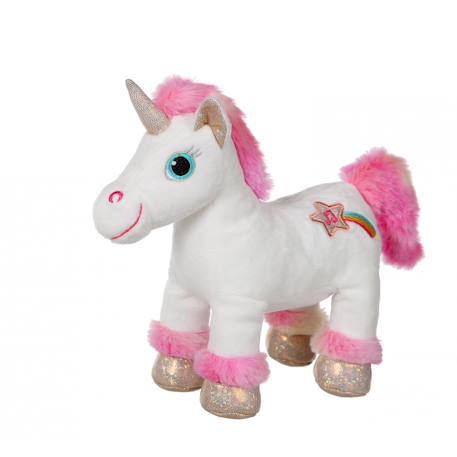 Peluche - peluche lica bella sonore, blanche et rose 22 cm Rose 2 - vertbaudet enfant 