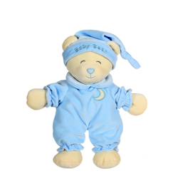 Jouet-Peluche - peluche ourson baby bear douceur bleu ciel - 24 cm