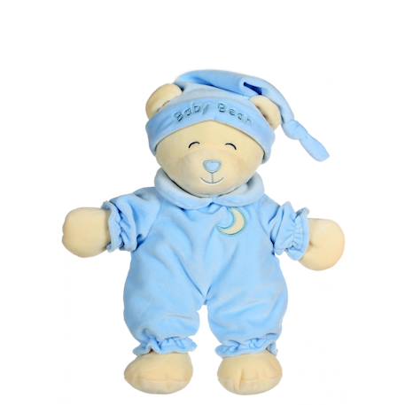Peluche - peluche ourson baby bear douceur bleu ciel - 24 cm Bleu 1 - vertbaudet enfant 