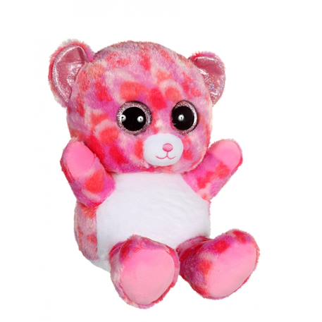 Peluche ours - hoopy - brilloo friends ours 30 cm Rose 2 - vertbaudet enfant 