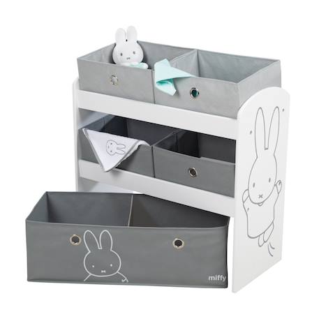 Meuble de rangement jouets avec 5 bacs en toile Miffy 1 - vertbaudet enfant 