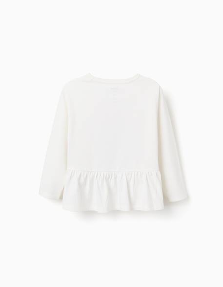 T-shirt en coton avec stitch et volants Blanc 2 - vertbaudet enfant 