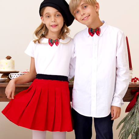 Nœud papillon noël enfant  tartan Rouge clair tartan blanc vert+Rouge foncé vert sapin 7 - vertbaudet enfant 