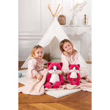 Peluche chat leggies rose framboise - 32 cm Rose 5 - vertbaudet enfant 