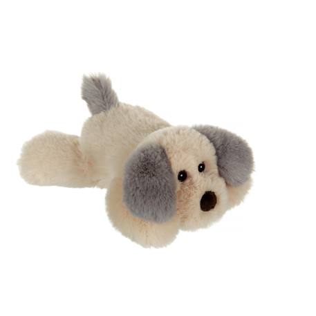 Peluche chien allongé douceur crème oreilles grises - 20 cm Gris 1 - vertbaudet enfant 
