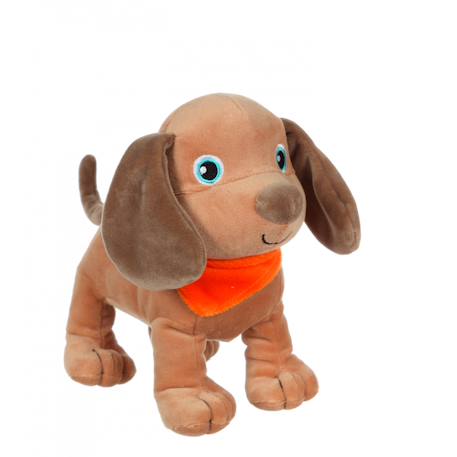 Peluche chiot  - fun puppies sonores, marron clair foulard orange Orange 1 - vertbaudet enfant 