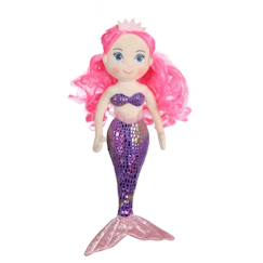 Jouet-Premier âge-Peluche - peluche sirène naïa - 30 cm - cheveux roses