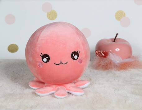 Peluche - peluche baby squishi 22 cm - pieuvre rose Corail 3 - vertbaudet enfant 