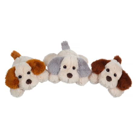Peluche chien allongé douceur crème oreilles - 20 cm Marron 2 - vertbaudet enfant 