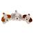 Peluche chien allongé douceur crème oreilles - 20 cm Marron 2 - vertbaudet enfant 