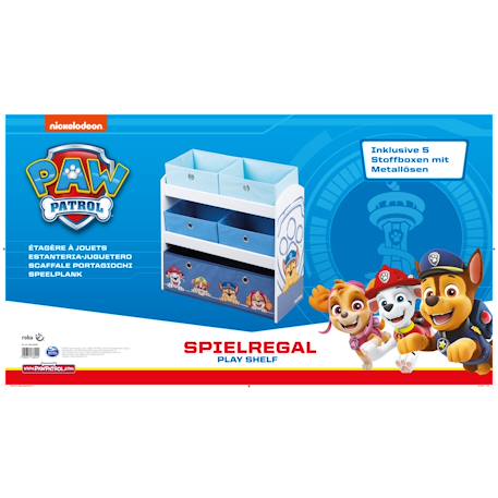 Meuble de rangement jouets avec 5 bacs en toile Paw patrol 6 - vertbaudet enfant 