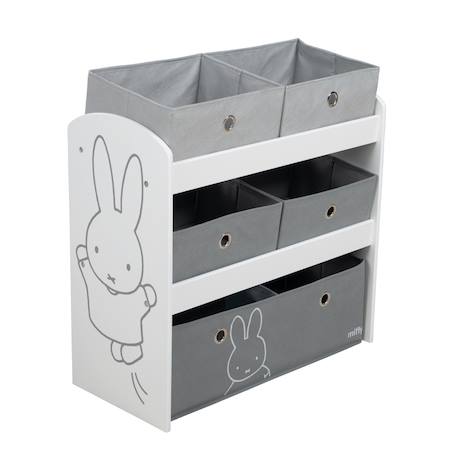 Meuble de rangement jouets avec 5 bacs en toile Miffy 3 - vertbaudet enfant 