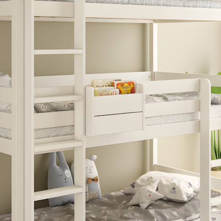 Lit superposé triple en bois massif isidore Blanc 5 - vertbaudet enfant 