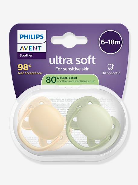 Lot de 2 sucettes ultra soft 6-18 mois forest friends vert+vert imprimé 5 - vertbaudet enfant 