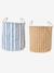 Lot 2 paniers de rangement rayé beige 2 - vertbaudet enfant 