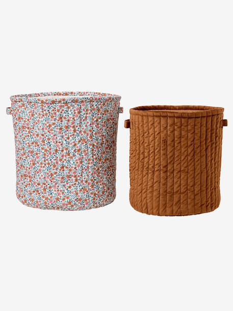 Lot 2 paniers RETRO FLOWER cannelle 4 - vertbaudet enfant 