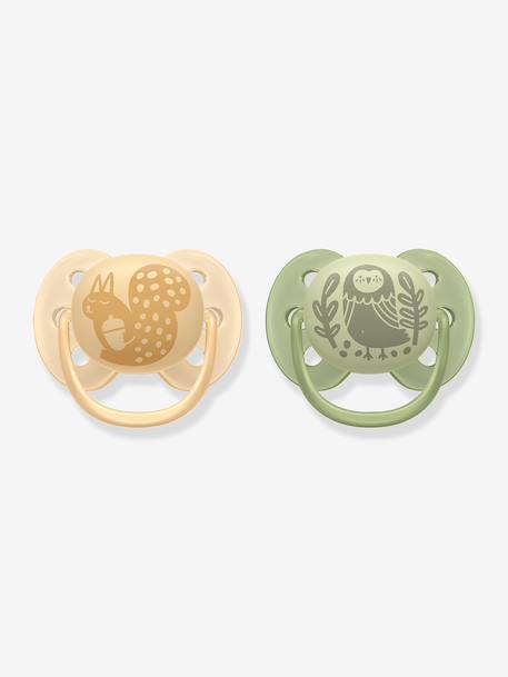 Lot de 2 sucettes ultra soft 6-18 mois forest friends vert+vert imprimé 9 - vertbaudet enfant 