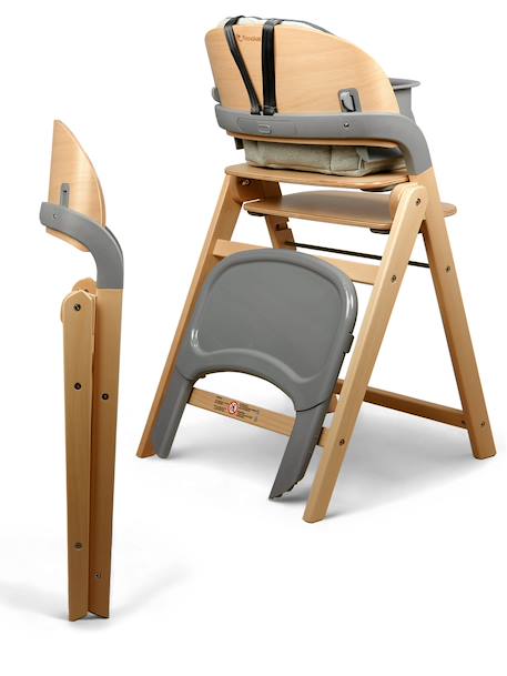 Chaise haute design pliante en bois meridio Natural graphit+Pecan graphit 3 - vertbaudet enfant 