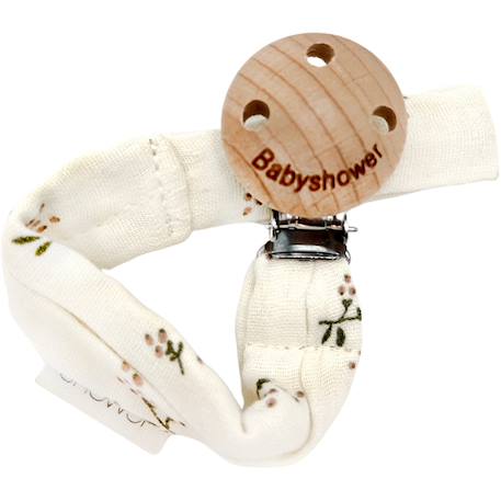 Attache sucette wood roseberry Blanc, vert, rose 2 - vertbaudet enfant 