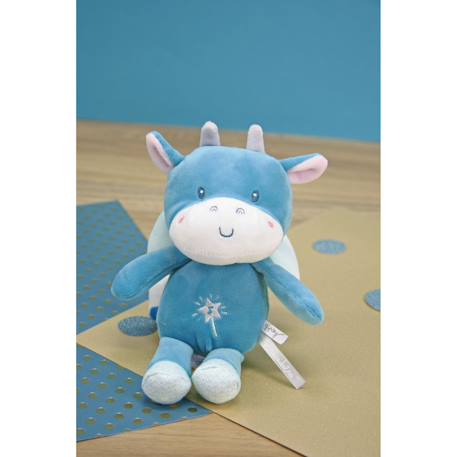 Peluche - petits musicaux les ptits féeriques dragon - 17 cm Bleu 3 - vertbaudet enfant 