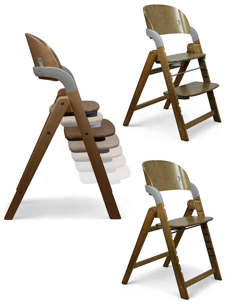 Chaise haute design pliante en bois meridio Natural graphit+Pecan graphit 8 - vertbaudet enfant 