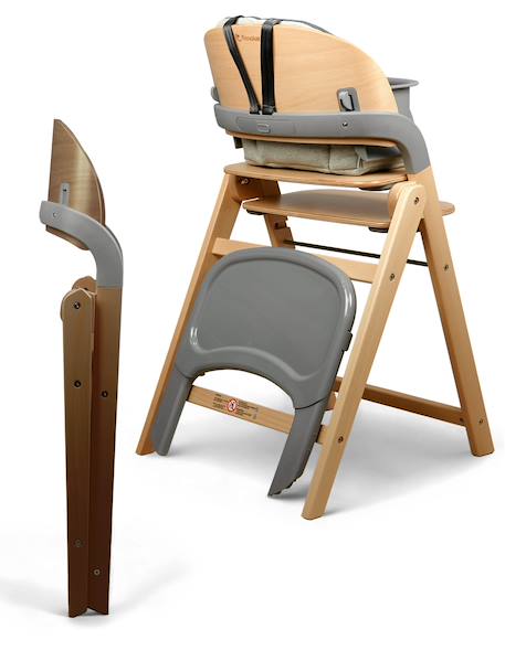 Chaise haute design pliante en bois meridio Natural graphit+Pecan graphit 9 - vertbaudet enfant 
