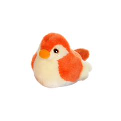 Jouet-Peluche - peluche oiseau sonore birdies 14 cm - orange