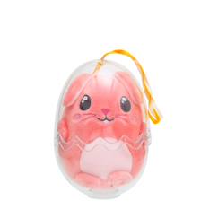 Jouet-Peluche - œuf cosymals de pâques - lapin rose en peluche - 12 cm