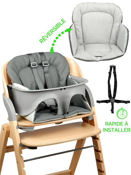 Chaise haute design pliante en bois meridio Natural graphit+Pecan graphit 10 - vertbaudet enfant 