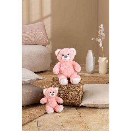 Peluche - peluche ours trendy rose poudré, l'ours à câliner, 15 cm Corail 2 - vertbaudet enfant 