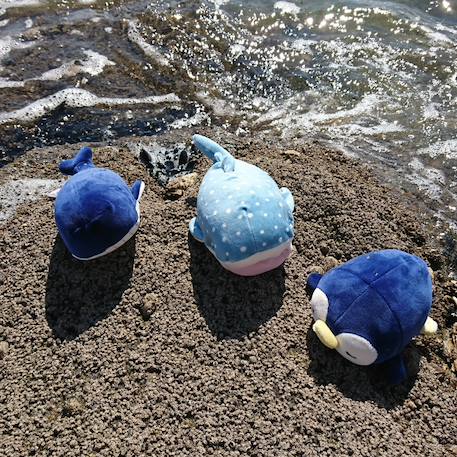 Porte-clé peluche nemu nemu kanaroa la baleine (13 cm) Bleu, blanc 5 - vertbaudet enfant 