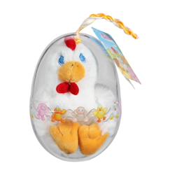 Jouet-Peluche - oeuf p'tit poulailler poule en peluche - 12 cm