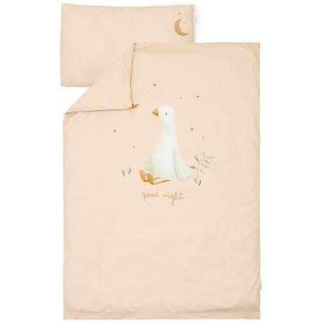 Housse de couette lit bébé little goose (100 x 140 cm) Blanc, beige 1 - vertbaudet enfant 