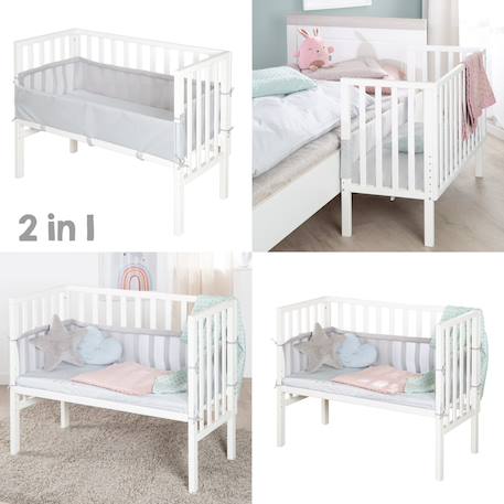 Berceau cododo 2en1 avec matelas et accessoires roba style Blanc / gris+Gris taupe / gris 6 - vertbaudet enfant 