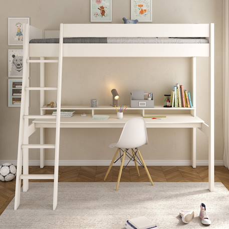 Lit mezzanine pin massif  edouard Blanc 3 - vertbaudet enfant 