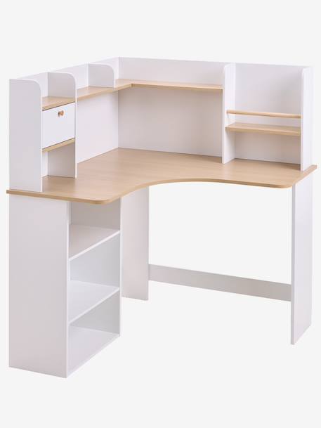 Bureau d'angle enfant avec rangements blanc 7 - vertbaudet enfant 