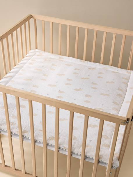 Couverture / Fond de parc bébé en gaze de coton DANS LES NUAGES rayé bleu 5 - vertbaudet enfant 