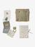 Coffret cadeau naissance 8 pièces : 1 hochet, 1 tapis à langer nomade, 5 lingettes, 1 pochette Babylone+Bayou+blanc imprimé 14 - vertbaudet enfant 