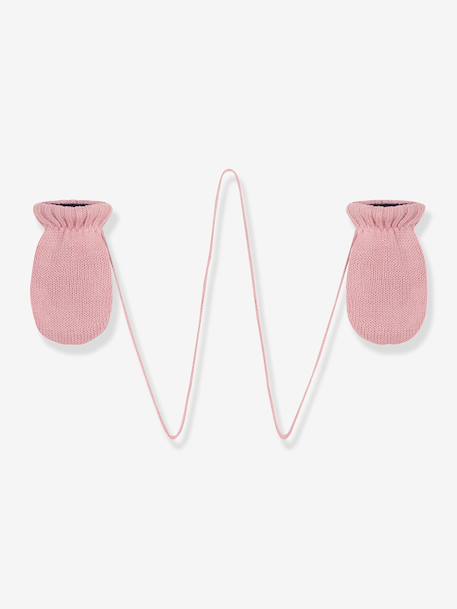 Moufles bébé fille tricot doublé polaire blanc 1 - vertbaudet enfant 