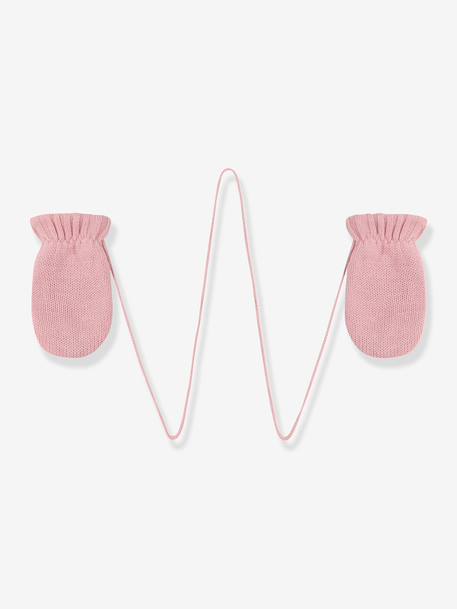 Moufles bébé fille tricot doublé polaire blanc 3 - vertbaudet enfant 