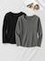 Lot de 2 tee-shirts de grossesse en côtes Lot noir + gris 1 - vertbaudet enfant 