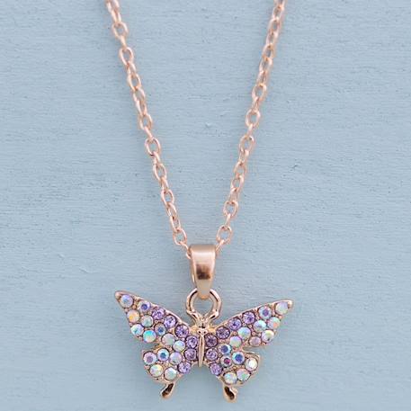 Collier papillon en strass Rose 2 - vertbaudet enfant 