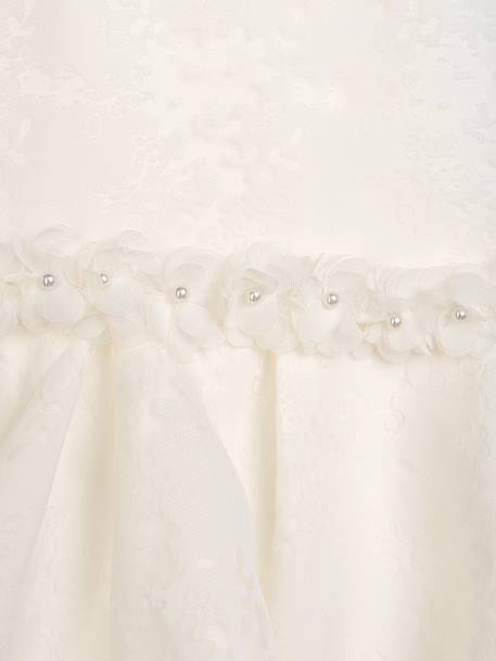 Robe de cérémonie DMILLA avec ceinture fleurie fille DANAMADE écru 3 - vertbaudet enfant 