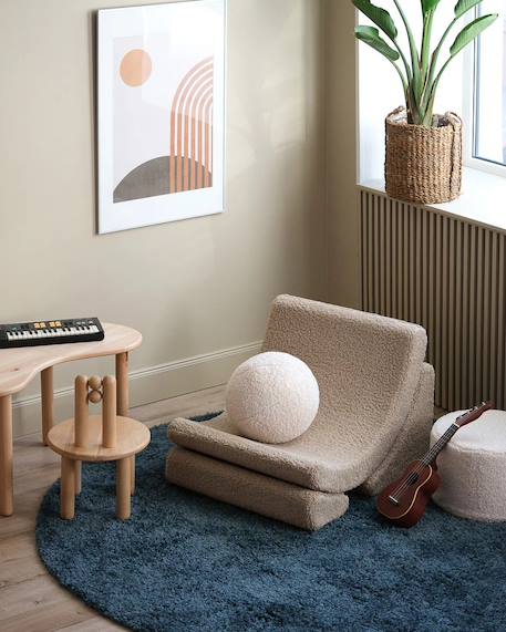 Fauteuil de jeu enfant - pouf design lune en teddy Biscuit+Cream white+Guava+Matcha 5 - vertbaudet enfant 