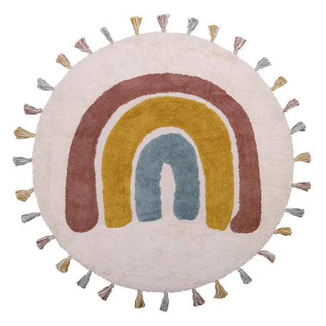 Tapis enfant coton lavable arc en ciel avec pompons rainbow Multicolore - rouge, jaune, beige+Multicolore - rouge, jaune, bleu-gris+Multicolore - vert, jaune, rose 8 - vertbaudet enfant 